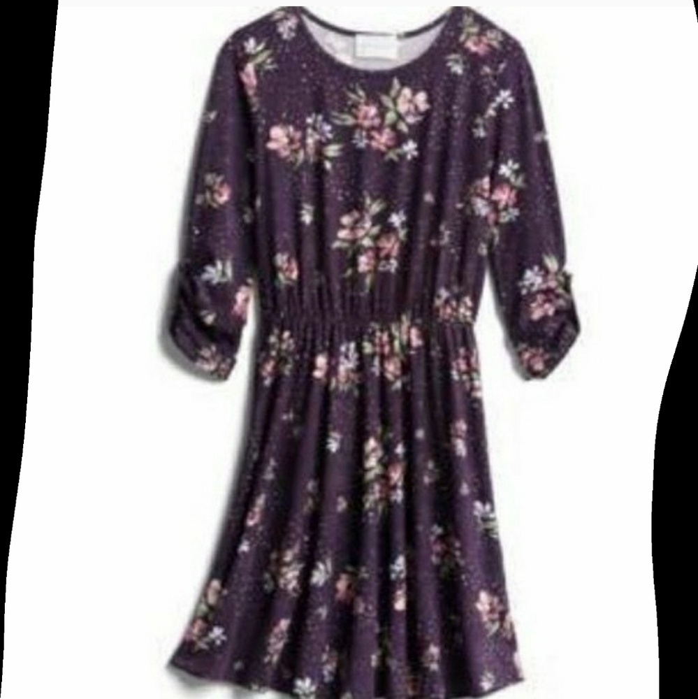 French Grey Brushed Knit 3/4 Sleeve Dress